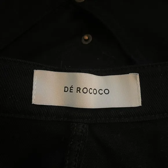 De Rococo Black Denim Skirt - Perfect for Spring/Summer - Size Small