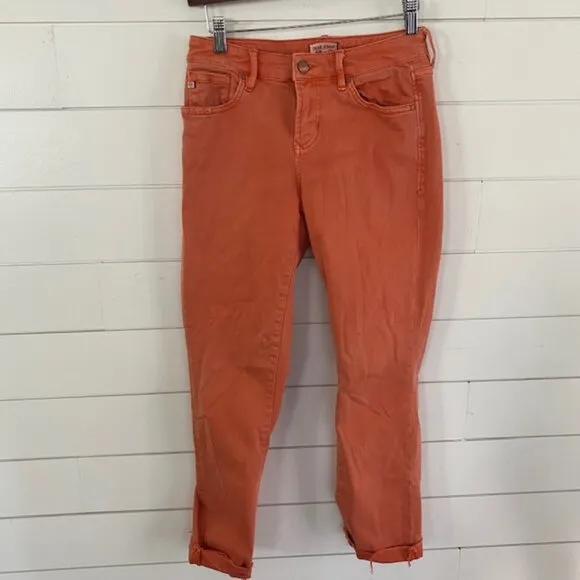 Dear John Denim Orange Skinny Jeans – Size 25, Orange distressed hem 5 pocket