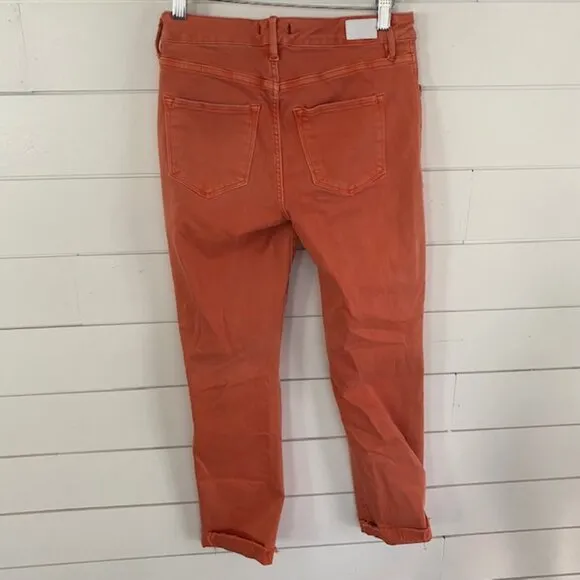 Dear John Denim Orange Skinny Jeans – Size 25, Orange distressed hem 5 pocket