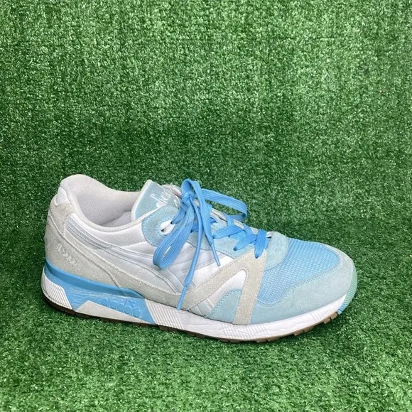Diadora Sneakers N9000 Blue White  Leather Mesh Athletic Shoes Mens 12