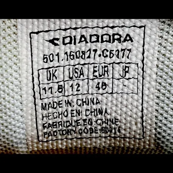 Diadora Sneakers N9000 Blue White  Leather Mesh Athletic Shoes Mens 12