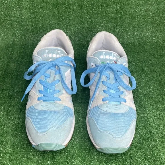 Diadora Sneakers N9000 Blue White  Leather Mesh Athletic Shoes Mens 12