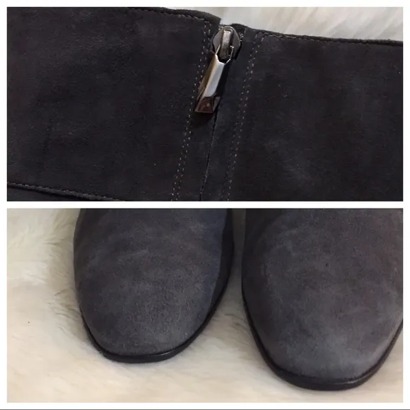Diane Von Furstenburg Suede Knee High Boots Gray