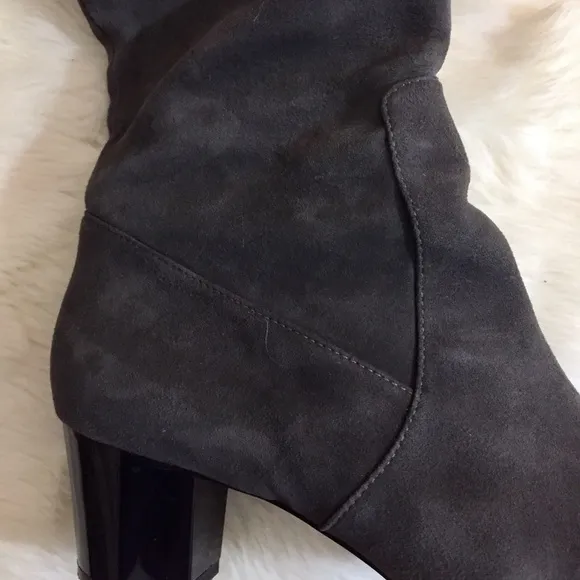 Diane Von Furstenburg Suede Knee High Boots Gray