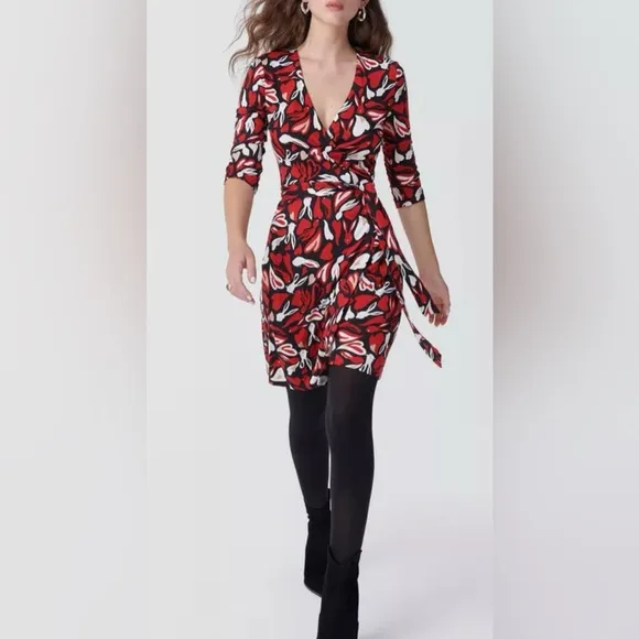 Dianne Von Furstenberg Julian Silk Jersey Wrap Dress.  Size 10