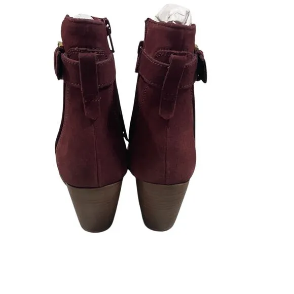 Diba Sleek Bootie 6.5 Red Burgundy Leather Boot Fall Winter autumn