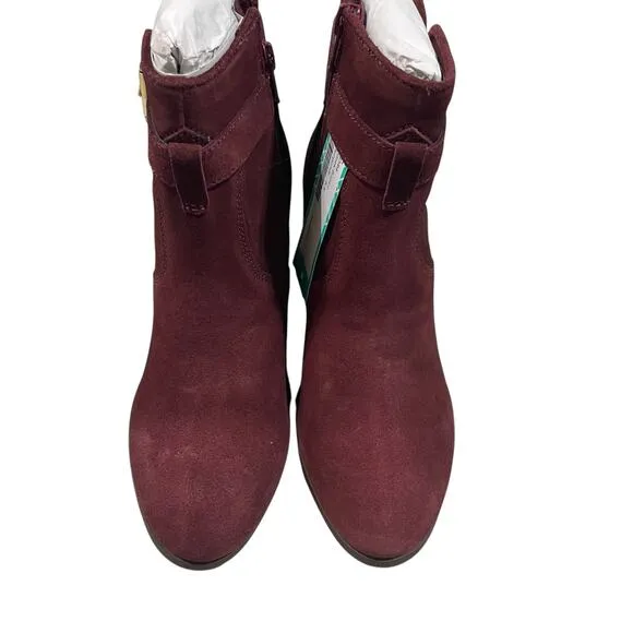 Diba Sleek Bootie 6.5 Red Burgundy Leather Boot Fall Winter autumn
