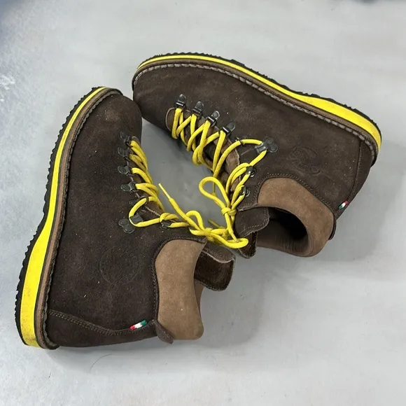 Diemme Roccia Vet Boots Brown Suede Hiking Made in Italy 43 Yellow
