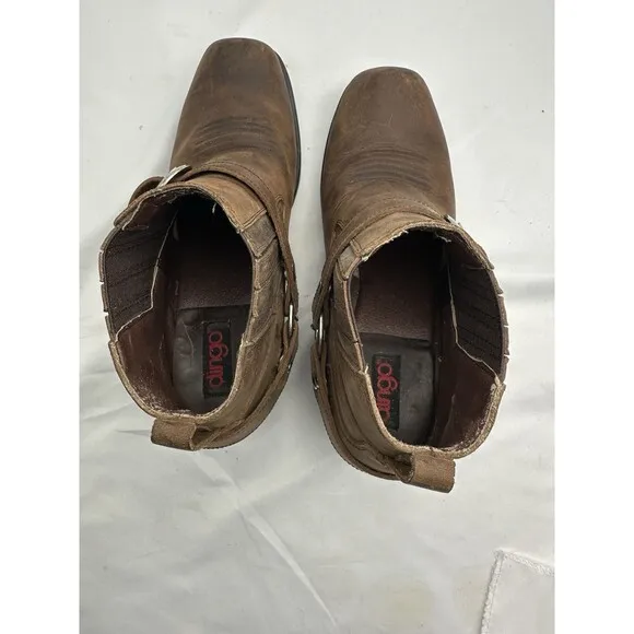 Dingo Pull On Mens Brown Casual Boots 9M Flaws DI12376