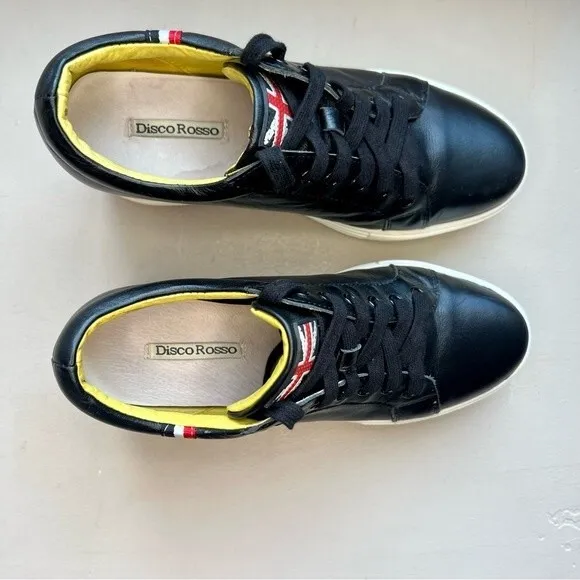 Disco Rosso Black Leather Platform Sneaker Shoes Women’s EU 38 US 7.5 - 8
