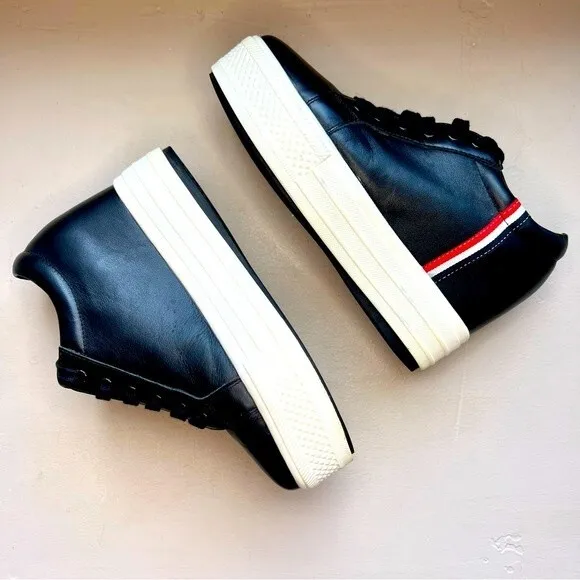 Disco Rosso Black Leather Platform Sneaker Shoes Women’s EU 38 US 7.5 - 8