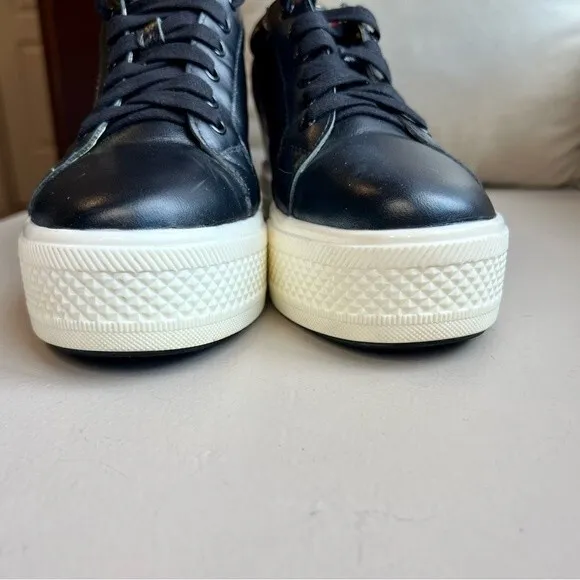Disco Rosso Black Leather Platform Sneaker Shoes Women’s EU 38 US 7.5 - 8