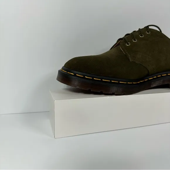 DOC SMITHS REPELLO CALF SUEDE DRESS SHOES MENS SIZE 9 OLIVE GREEN 4 EYE 1461 NEW