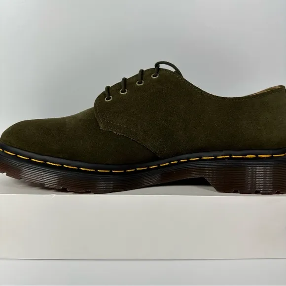 DOC SMITHS REPELLO CALF SUEDE DRESS SHOES MENS SIZE 9 OLIVE GREEN 4 EYE 1461 NEW