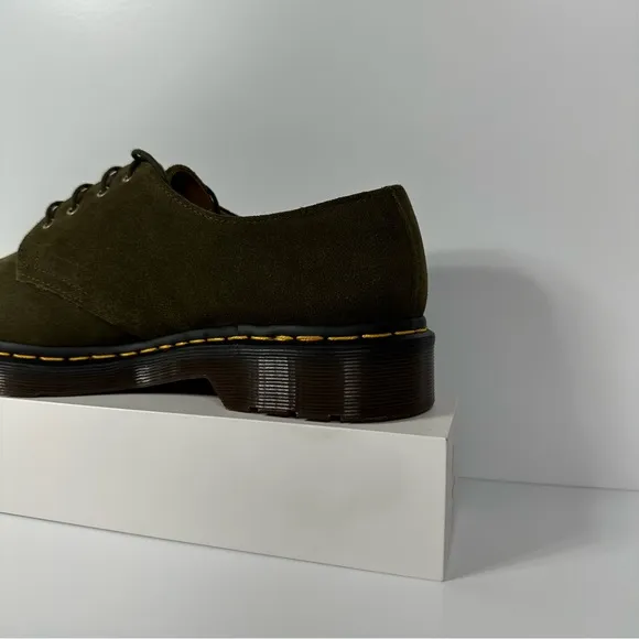 DOC SMITHS REPELLO CALF SUEDE DRESS SHOES MENS SIZE 9 OLIVE GREEN 4 EYE 1461 NEW