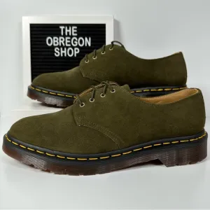DOC SMITHS REPELLO CALF SUEDE DRESS SHOES MENS SIZE 9 OLIVE GREEN 4 EYE 1461 NEW
