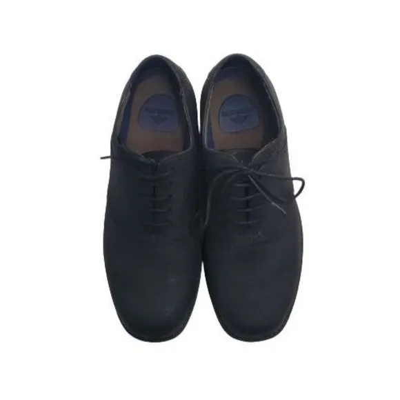 Dockers Men's Black Leather Saddle Lace Up Oxfords Dress Shoes Size 10M