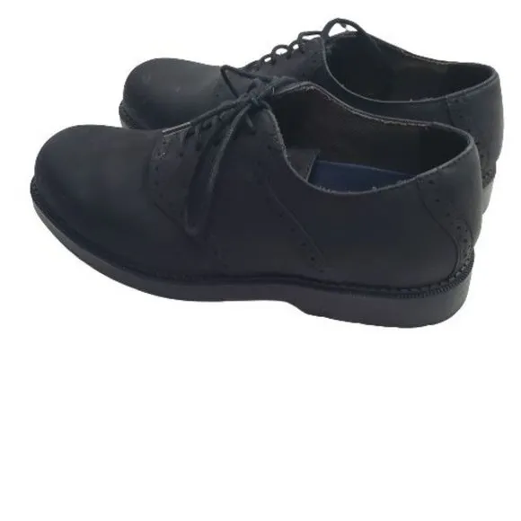 Dockers Men's Black Leather Saddle Lace Up Oxfords Dress Shoes Size 10M