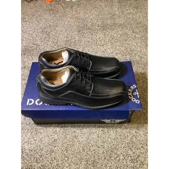 Dockers Men's Leather Oxford Dress Shoes Black Size 10 Lace-Up