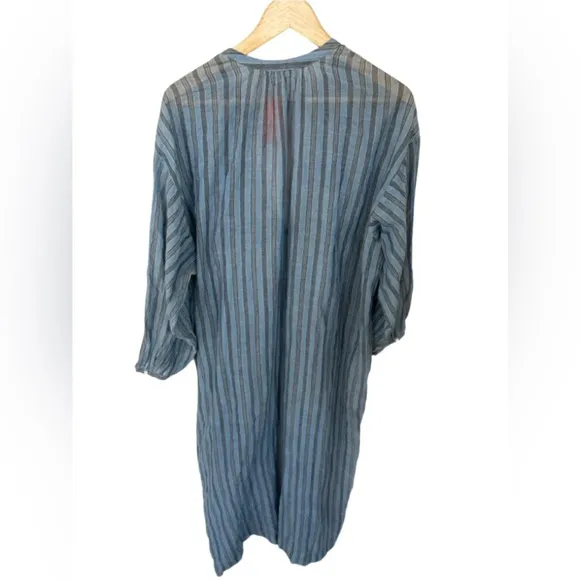 Doen Joan Striped Button-Down Cotton Maxi Dress western style bohemian
