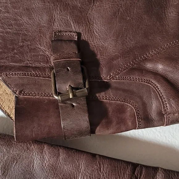DOLCE VITA CASUAL BOHO SOUTHWESTERN EQUESTRIAN TALL BROWN LEATHER RIDING BOOT 6