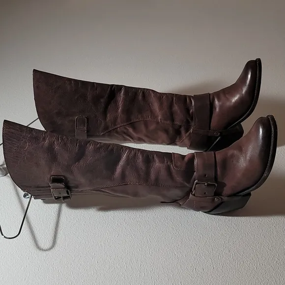 DOLCE VITA CASUAL BOHO SOUTHWESTERN EQUESTRIAN TALL BROWN LEATHER RIDING BOOT 6