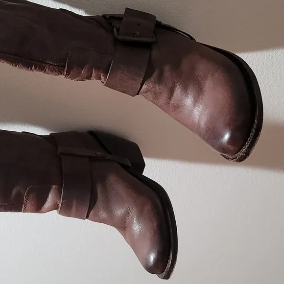 DOLCE VITA CASUAL BOHO SOUTHWESTERN EQUESTRIAN TALL BROWN LEATHER RIDING BOOT 6