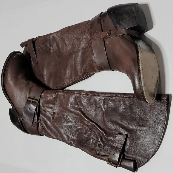 DOLCE VITA CASUAL BOHO SOUTHWESTERN EQUESTRIAN TALL BROWN LEATHER RIDING BOOT 6