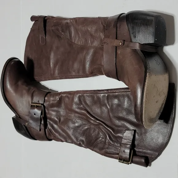 DOLCE VITA CASUAL BOHO SOUTHWESTERN EQUESTRIAN TALL BROWN LEATHER RIDING BOOT 6