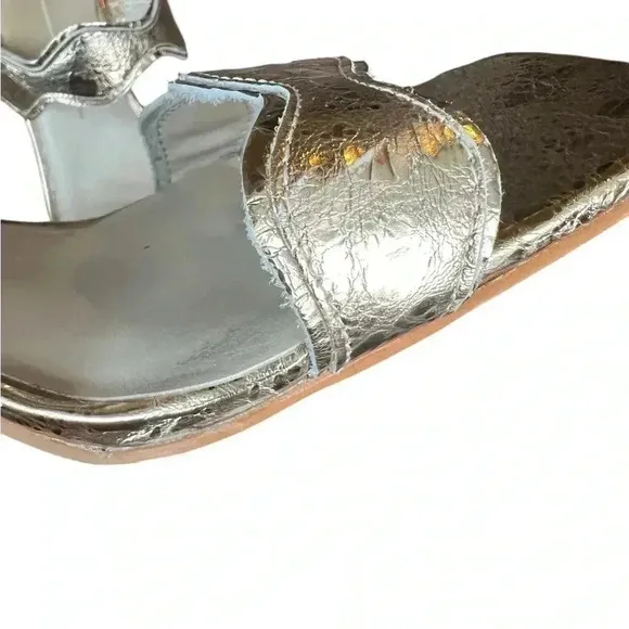 Dolce vita ILVA heels distressed gold leather slip on SZ 11 wedding bridal glam