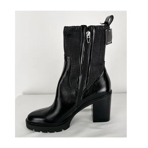 Dolce Vita Marni H2O Boots Midnight Crinkle Patent Leather Womens Size 10 Black