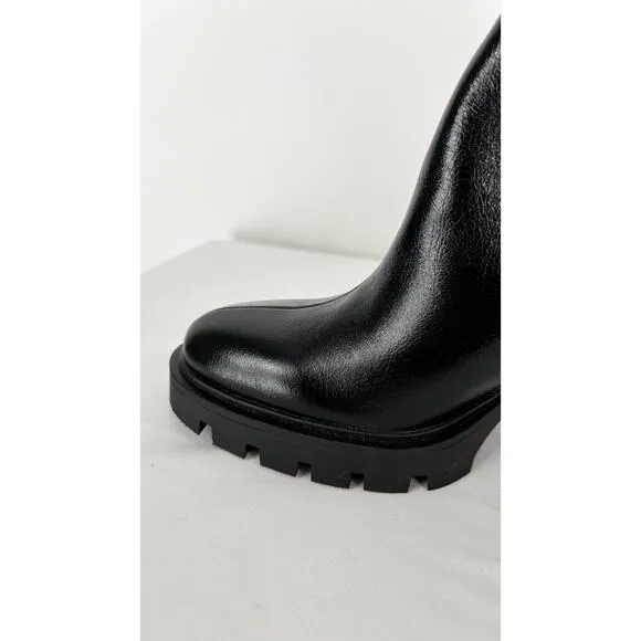 Dolce Vita Marni H2O Boots Midnight Crinkle Patent Leather Womens Size 10 Black