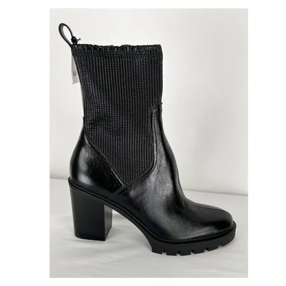 Dolce Vita Marni H2O Boots Midnight Crinkle Patent Leather Womens Size 10 Black