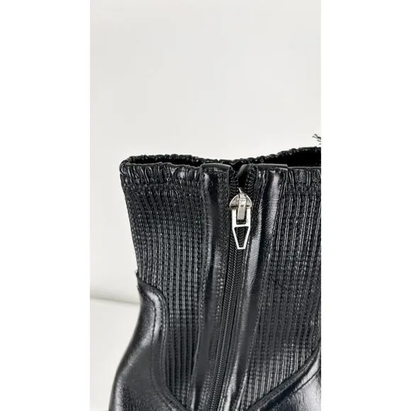 Dolce Vita Marni H2O Boots Midnight Crinkle Patent Leather Womens Size 10 Black