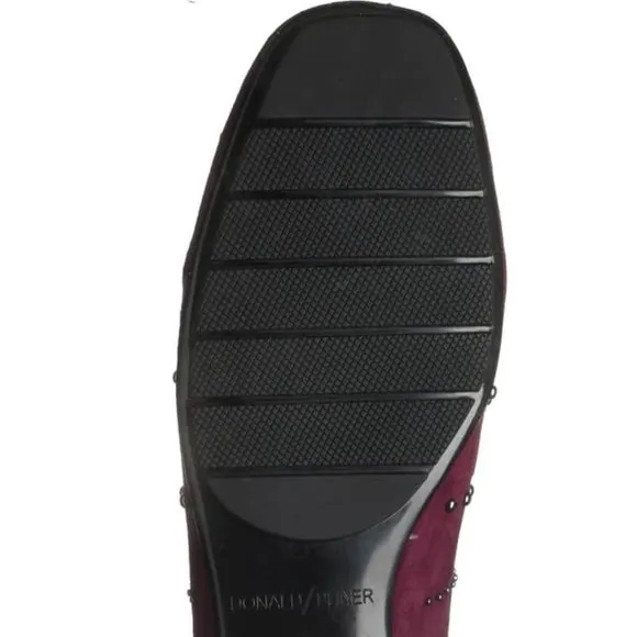 Donald J Pliner Plum Darren Studded Suede Flat NEW  Big Girl 5.5
