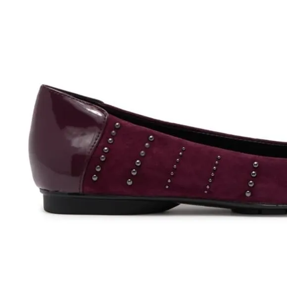 Donald J Pliner Plum Darren Studded Suede Flat NEW  Big Girl 5.5
