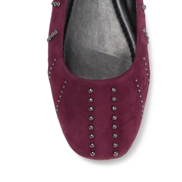 Donald J Pliner Plum Darren Studded Suede Flat NEW  Big Girl 5.5