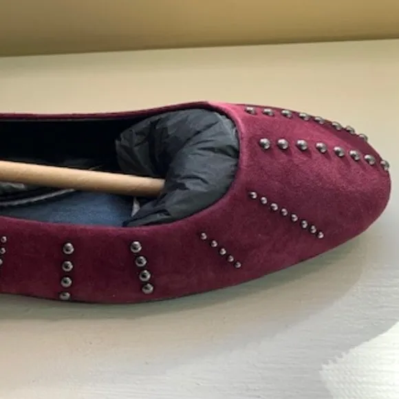 Donald J Pliner Plum Darren Studded Suede Flat NEW  Big Girl 5.5