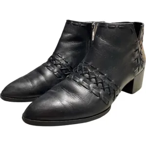 DONALD PLINER Bowery Black Leather Heel Western Style Boots Shoes Women’s 8