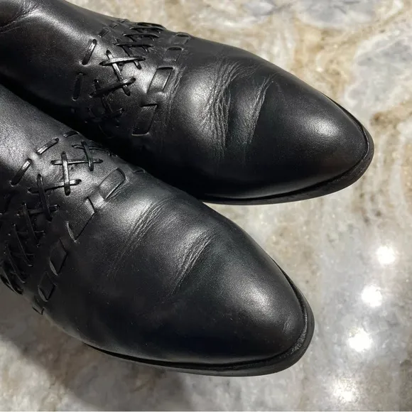 DONALD PLINER Bowery Black Leather Heel Western Style Boots Shoes Women’s 8