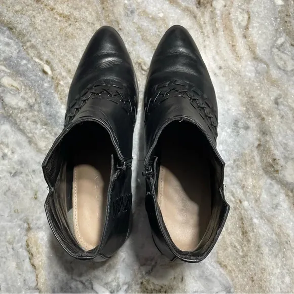 DONALD PLINER Bowery Black Leather Heel Western Style Boots Shoes Women’s 8