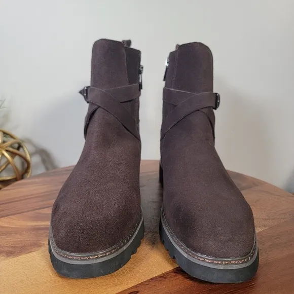 Donald Pliner Captain Brown Leather Ankle Boots Size 13 M