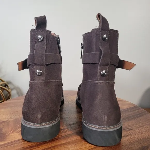 Donald Pliner Captain Brown Leather Ankle Boots Size 13 M