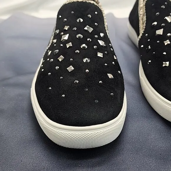 DONALD/PLINER STYLE SANYA BEADED SUEDE/LEATHER UPPERS WOMAN'S 8.5 LOAFERS VGUC