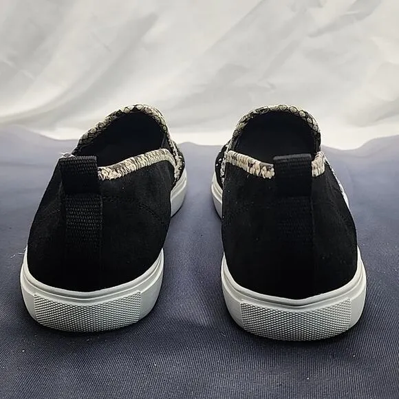 DONALD/PLINER STYLE SANYA BEADED SUEDE/LEATHER UPPERS WOMAN'S 8.5 LOAFERS VGUC