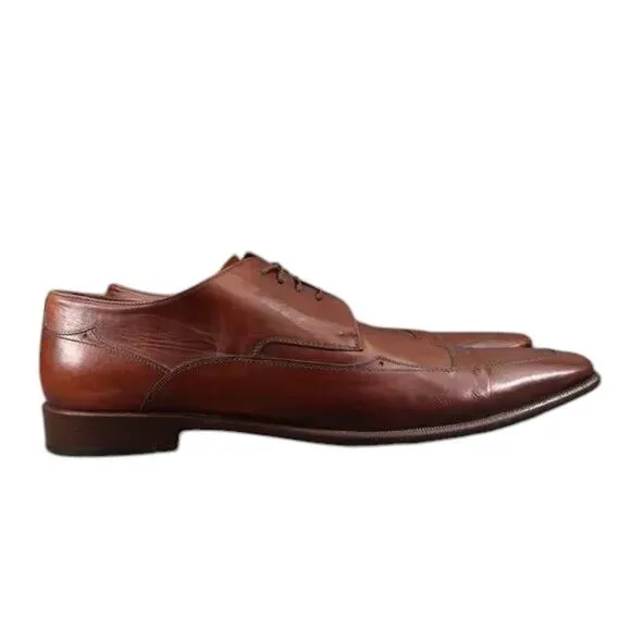 Doucals Shoes Men 46 Oxford Wingtip Square Toe Formal Professional Leather Brown