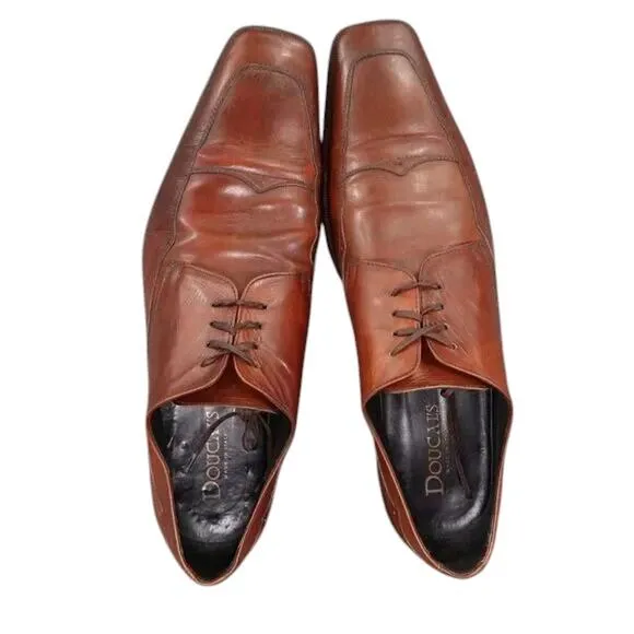 Doucals Shoes Men 46 Oxford Wingtip Square Toe Formal Professional Leather Brown