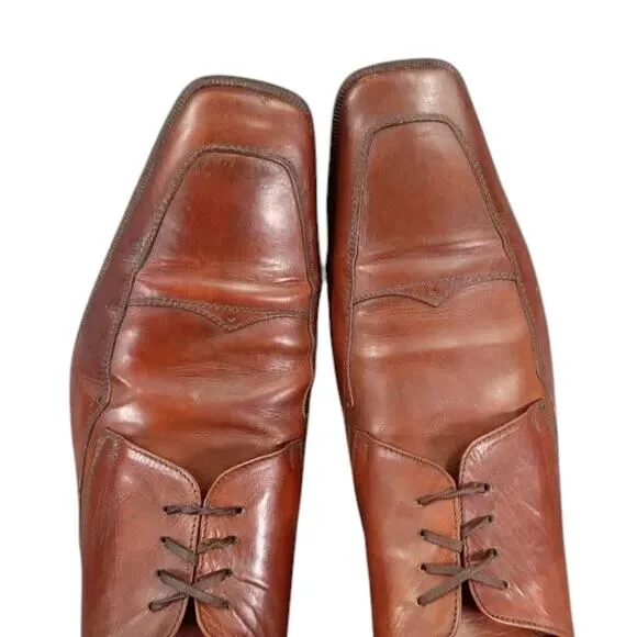 Doucals Shoes Men 46 Oxford Wingtip Square Toe Formal Professional Leather Brown