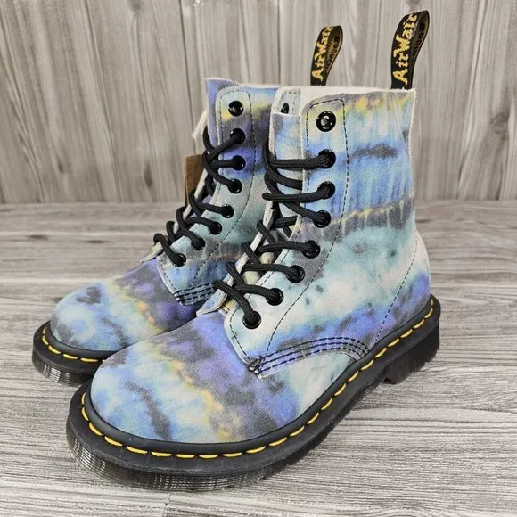 Dr. Martens 1460 Pascal Blue Summer Tie Dye Tumbled- Women's Size 5-MSRP$160 NEW
