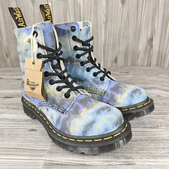 Dr. Martens 1460 Pascal Blue Summer Tie Dye Tumbled- Women's Size 5-MSRP$160 NEW